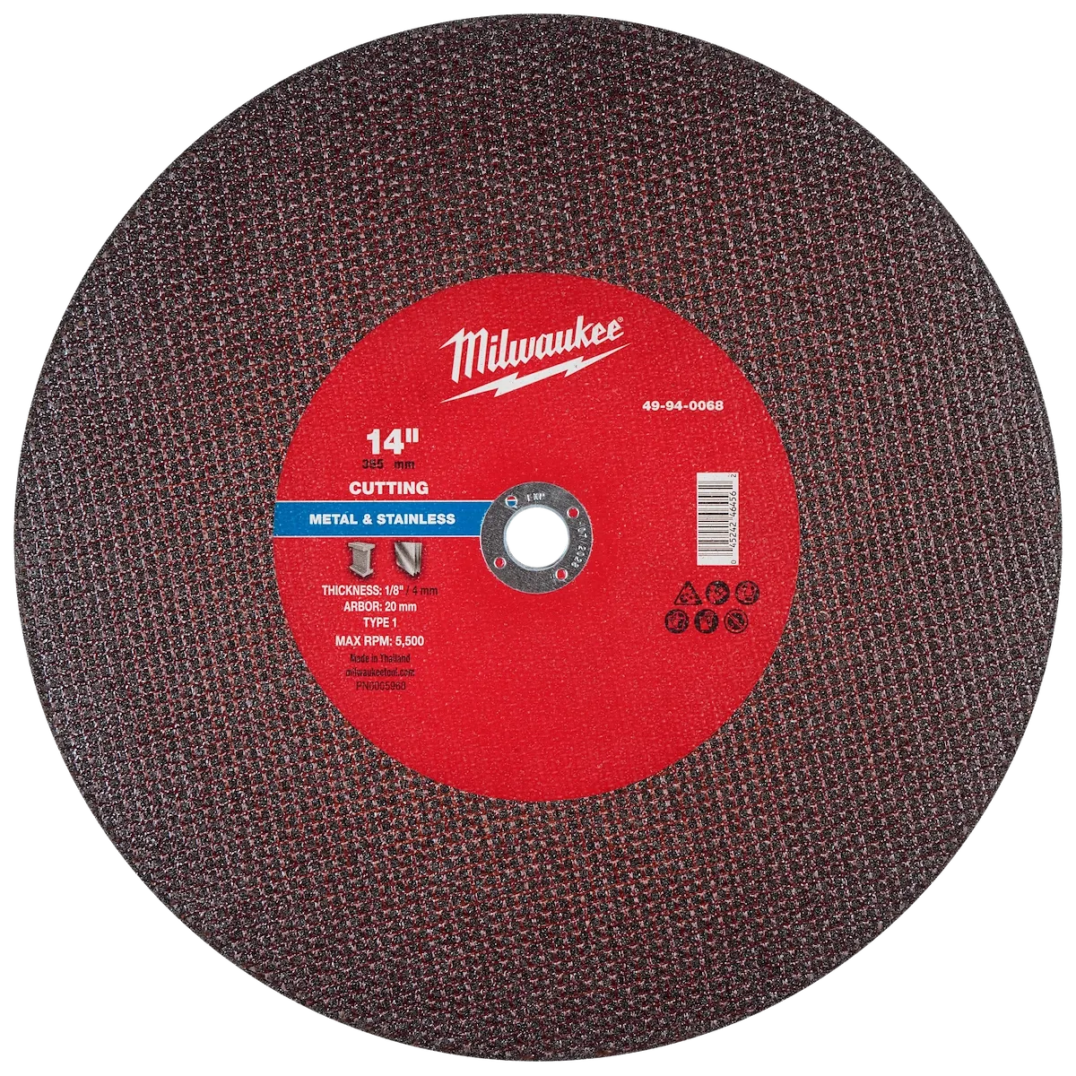 14" x 1/8" x 20mm Metal Cut Off Wheel -Type 1