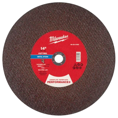 14" x 7/64" x 1" Performance+ Metal Cut Off Wheel - Type 1 - Stud Cutter