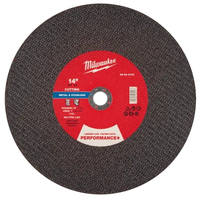 14" x 1/8" x 1" Performance+ Metal Cut Off Wheel - Type 1