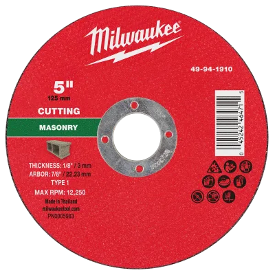 5" x 1/8" x 7/8" Masonry Cut Off Wheel -Type 1