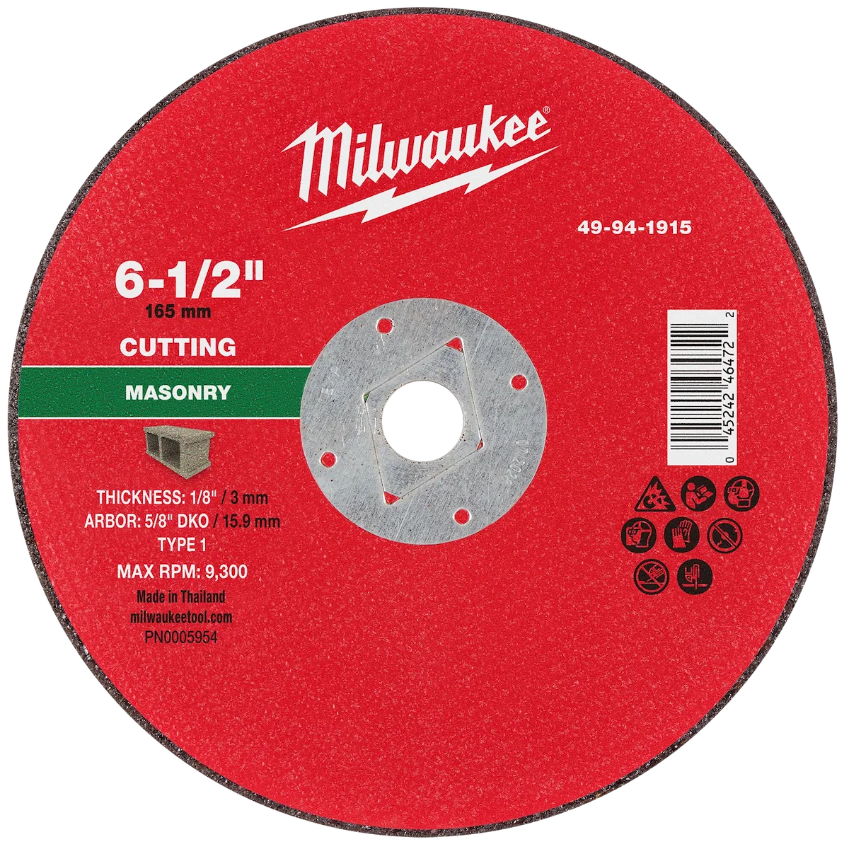6-1/2" x 1/8" x 5/8" DKO Masonry Cut Off Wheel -Type 1