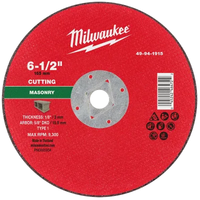 6-1/2" x 1/8" x 5/8" DKO Masonry Cut Off Wheel -Type 1