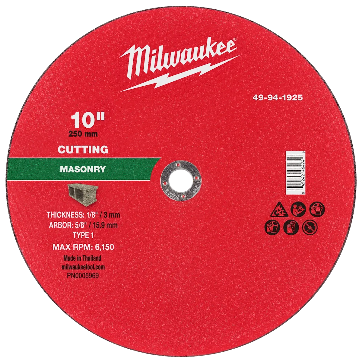 10" x 1/8" x 5/8" Masonry Cut Off Wheel -Type 1