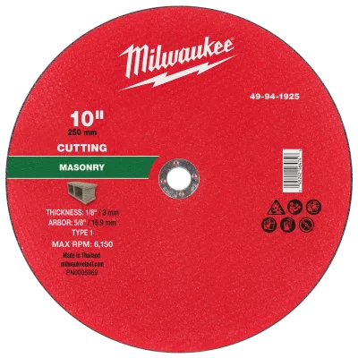 10" x 1/8" x 5/8" Masonry Cut Off Wheel -Type 1