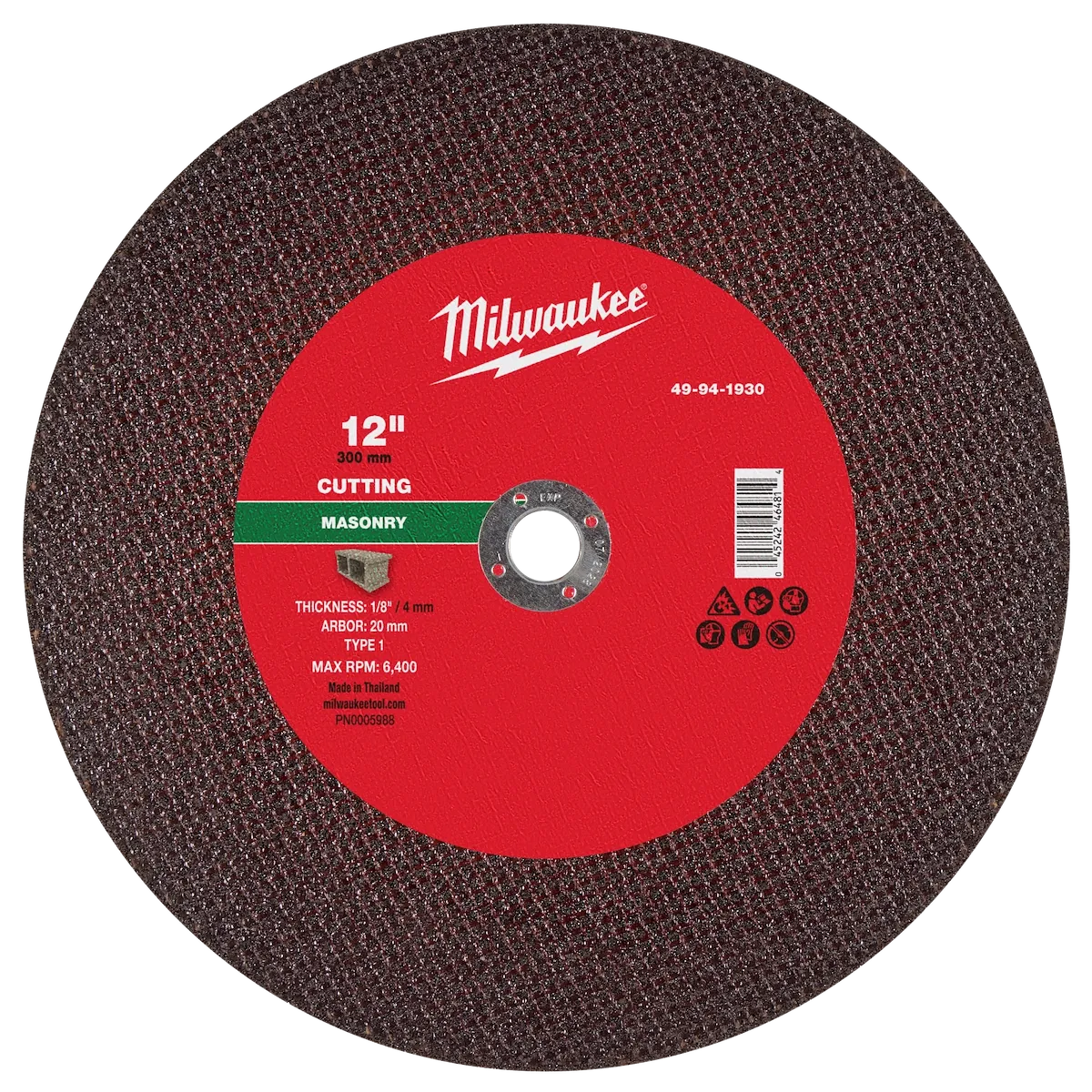 12" x 1/8" x 20mm Masonry Cut Off Wheel -Type 1