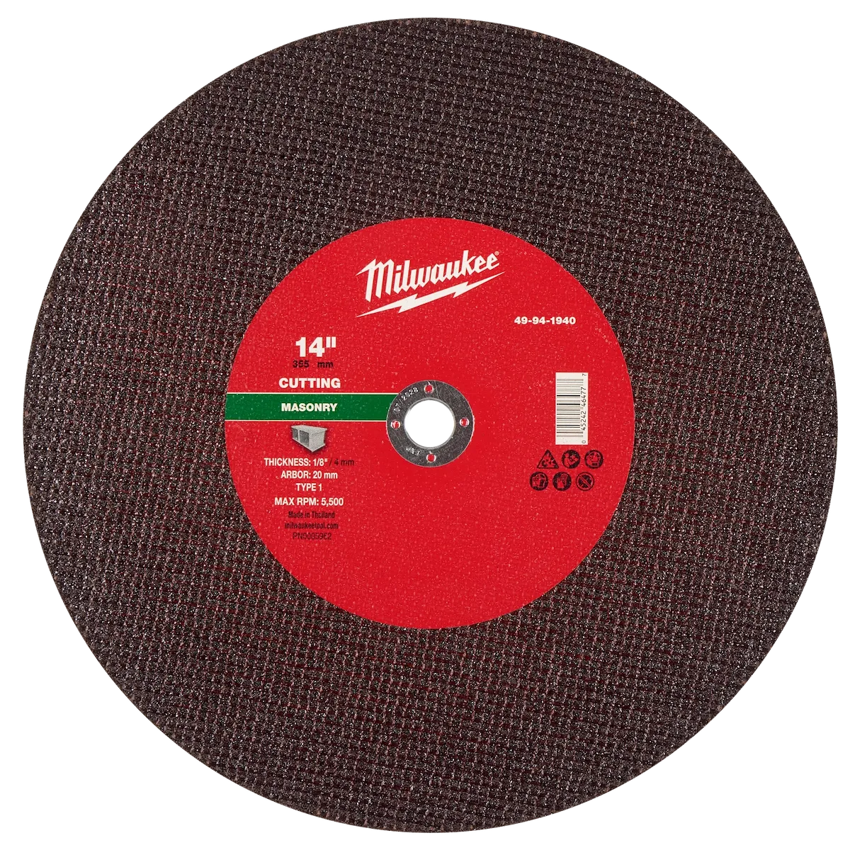 14" x 1/8" x 1" Masonry Cut Off Wheel -Type 1