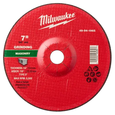 7" x 1/4" x 7/8" Masonry Grinding Wheel - Type 27