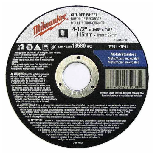 5" x .045" x 7/8" Cut-Off Wheel (Type 1)