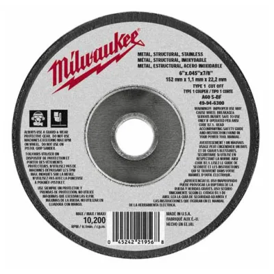6" x .045" x 7/8" Cut-Off Wheel (Type 1)