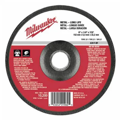 6" x 1/4" x 7/8" Grinding Wheel (Type 27)