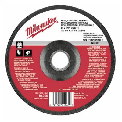 6" x 1/8" x 5/8-11" Grinding Wheel (Type 27)
