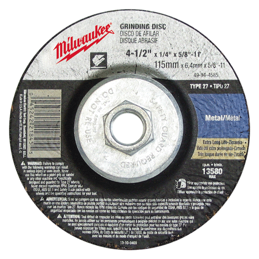 Milwaukee Tool 7" x 1/4" x 5/8-11" Grinding Wheel (Type 27) 49-94-7085