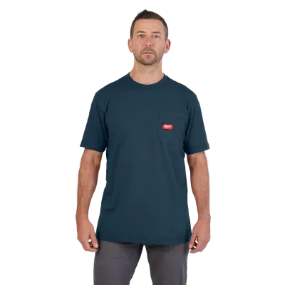 GRIDIRON™ Pocket T-Shirt Short Sleeve, Blue, Small