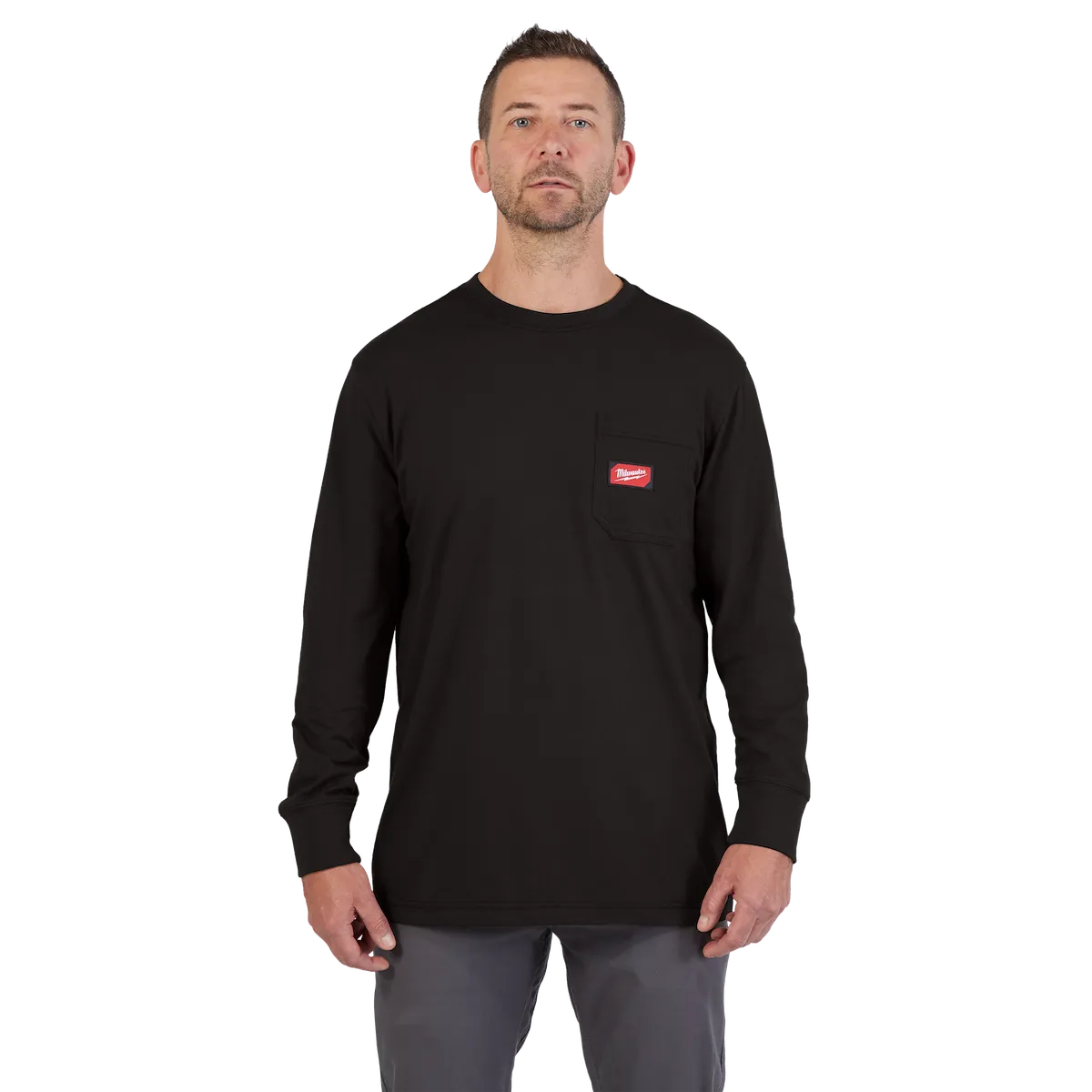 GRIDIRON™ Pocket T-Shirt Long Sleeve, Black, Small