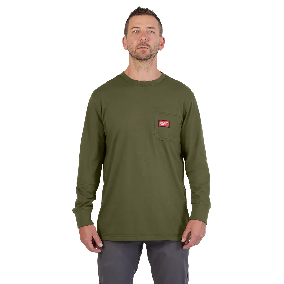 GRIDIRON™ Pocket T-Shirt Long Sleeve, Green, Small