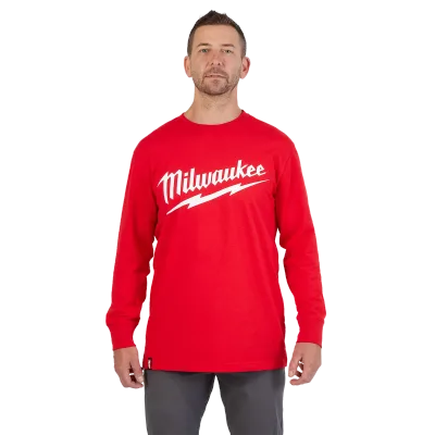 Heavy Duty T-Shirt - Long Sleeve Logo Red L