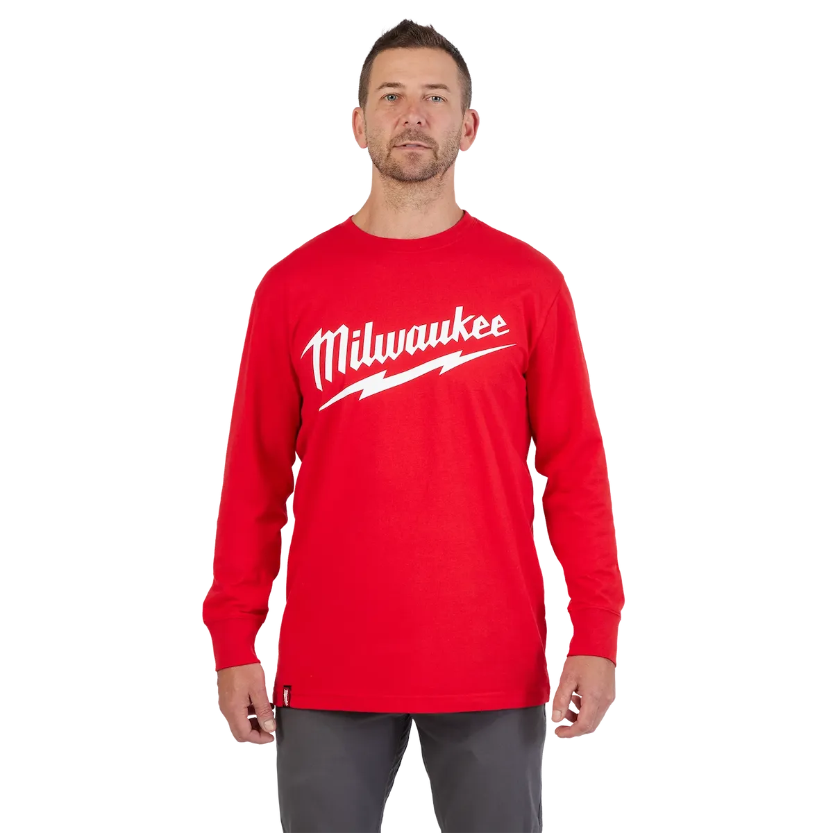 Heavy Duty Tee - Long Sleeve Logo Red S