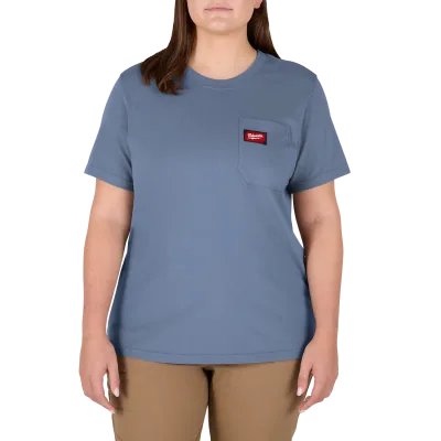 Women's GRIDIRON™ Pocket T-Shirt - Short Sleeve Blue 2X