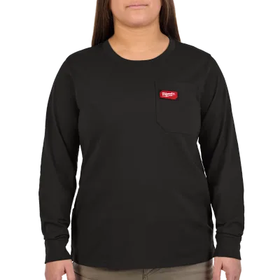 Women's GRIDIRON™ Pocket T-Shirt - Long Sleeve Black M