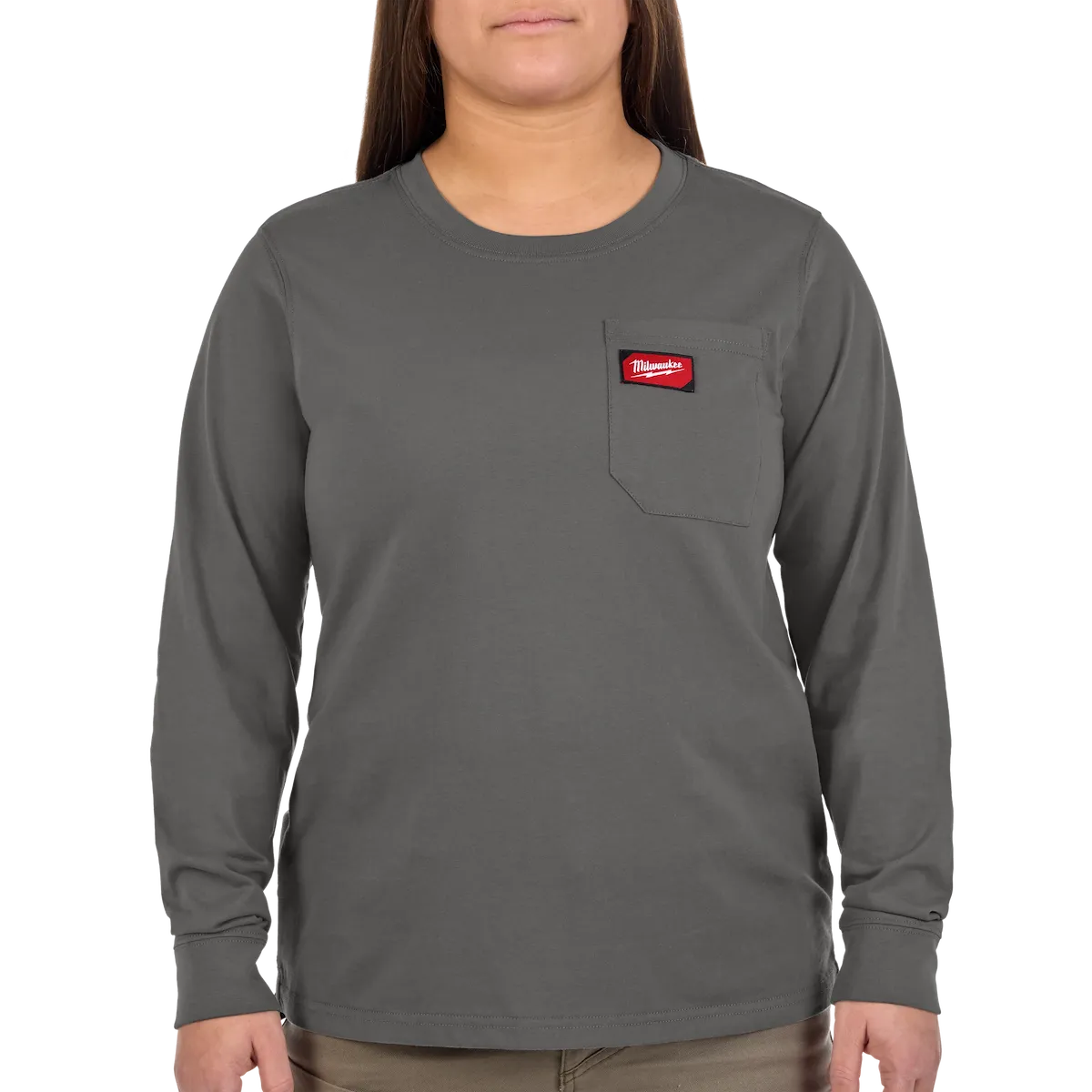 Women's GRIDIRON™ Pocket T-Shirt - Long Sleeve Gray M