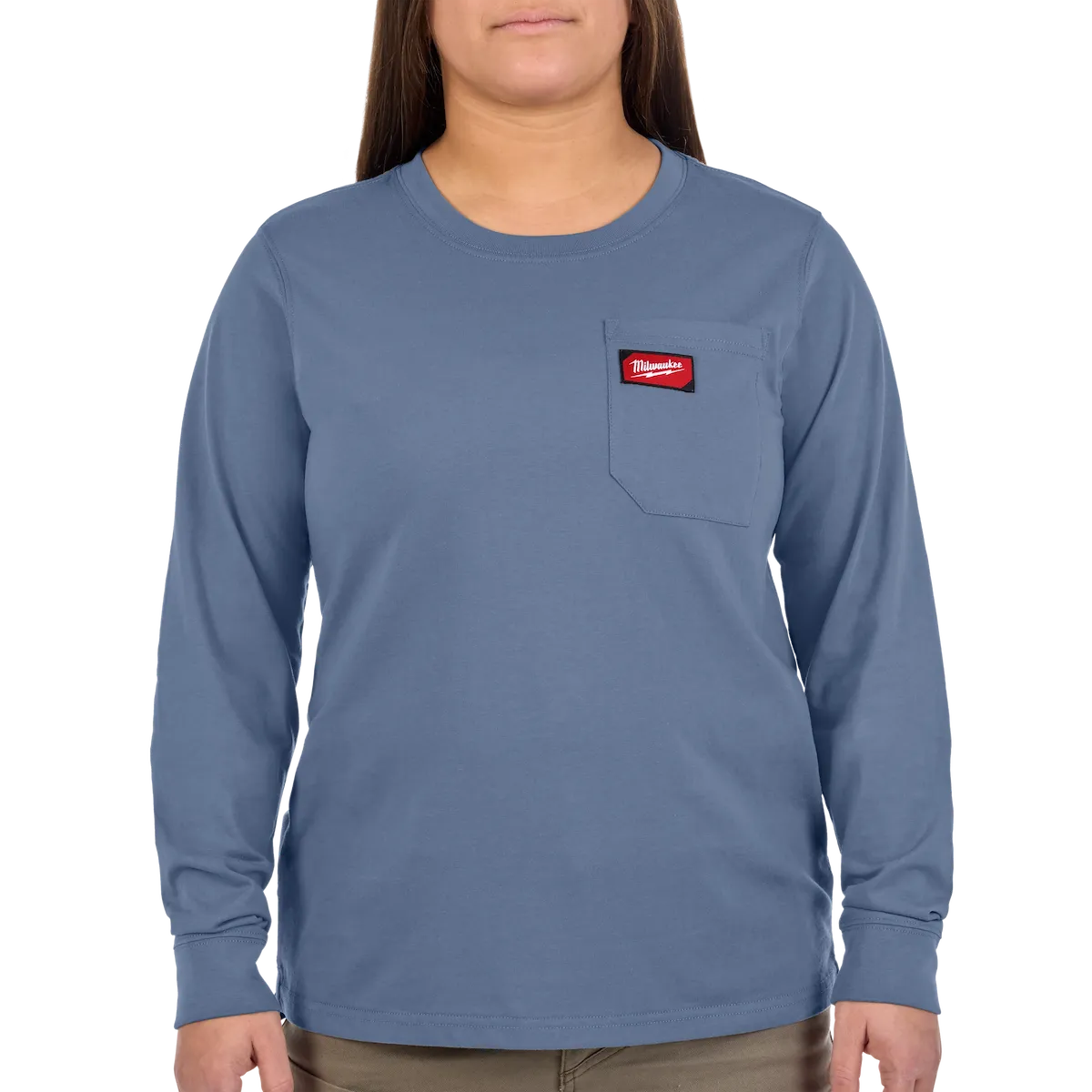 Women's GRIDIRON™ Pocket T-Shirt - Long Sleeve Blue L