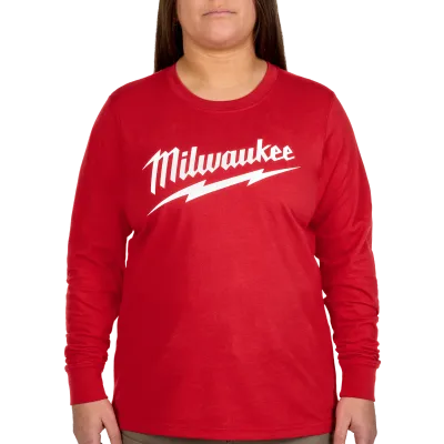 Women's GRIDIRON™ Logo Tee - Long Sleeve Red L