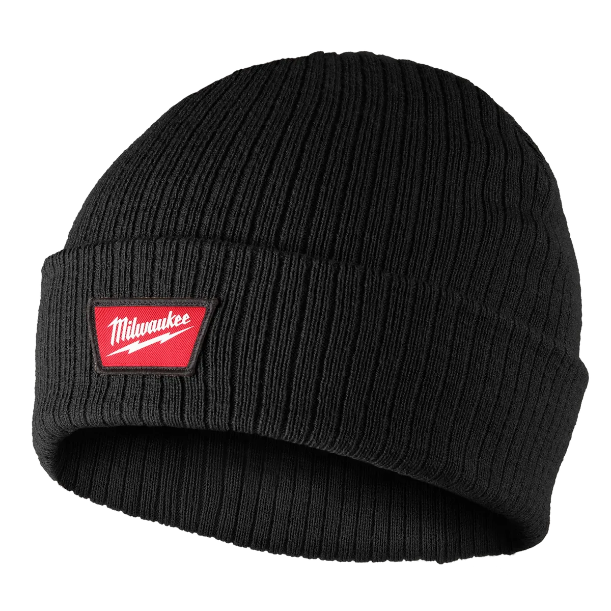 Rib-Knit Cuffed Beanie Black