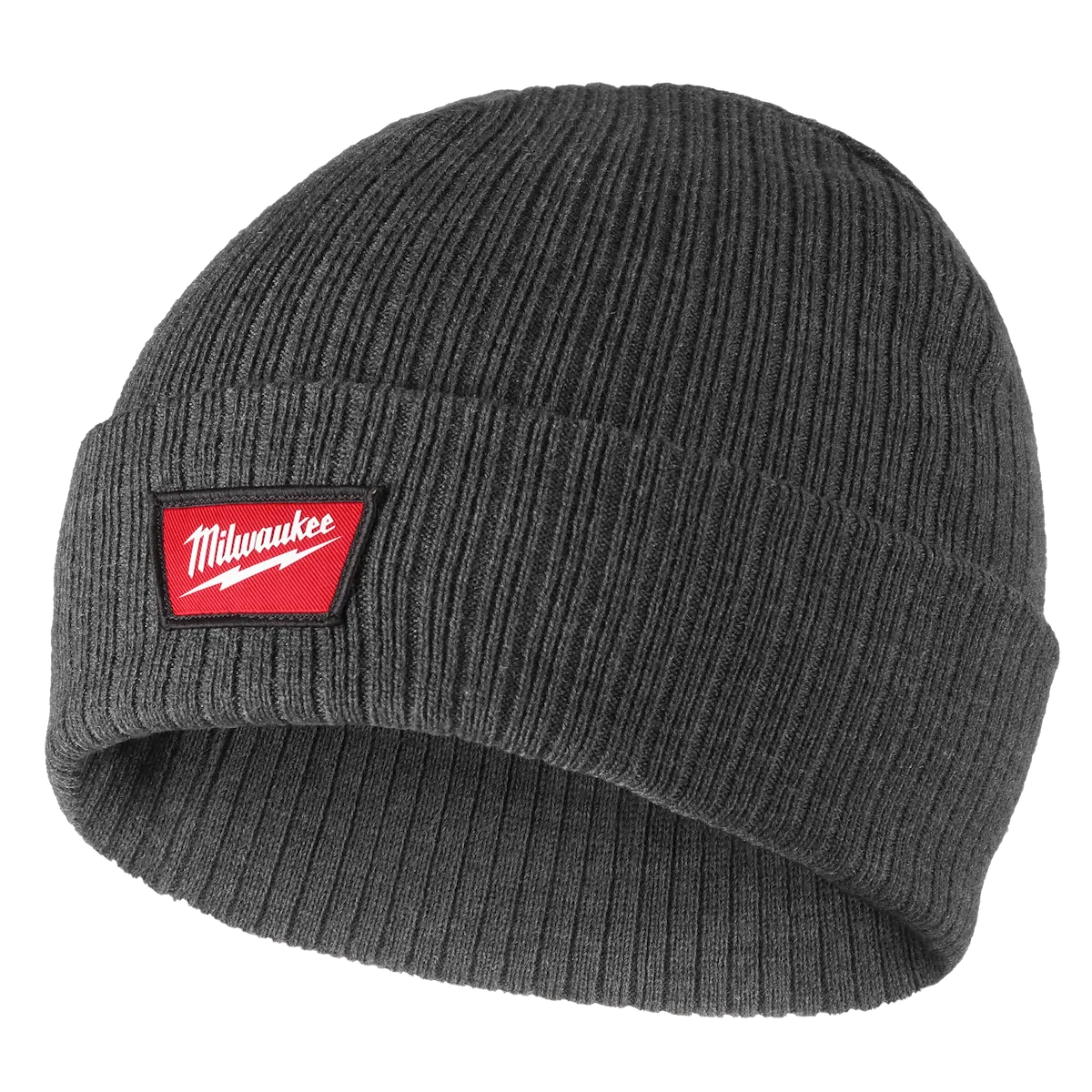 Rib-Knit Cuffed Beanie Gray