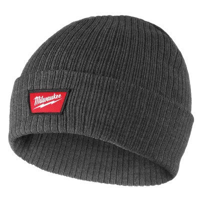 Rib-Knit Cuffed Beanie Gray