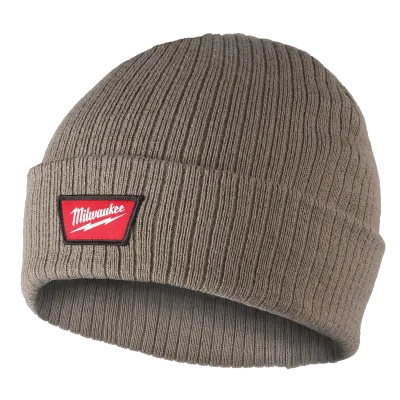 Rib-Knit Cuffed Beanie Brown
