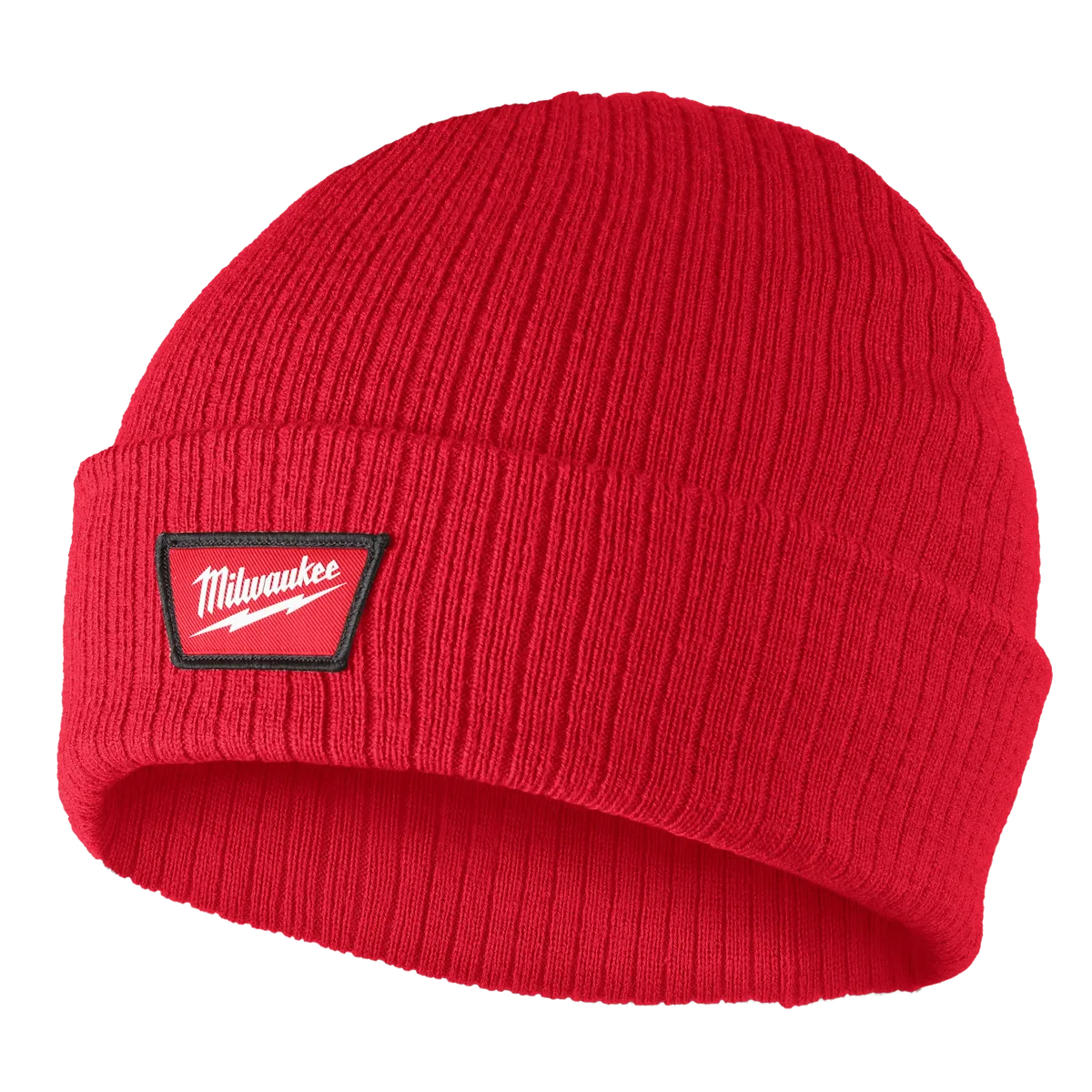 Rib-Knit Cuffed Beanie Red