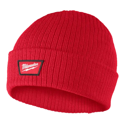 Rib-Knit Cuffed Beanie Red