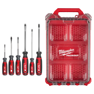 6 PC. Cushion Grip Screwdrivers Set (USA) w/PACKOUT Organizer