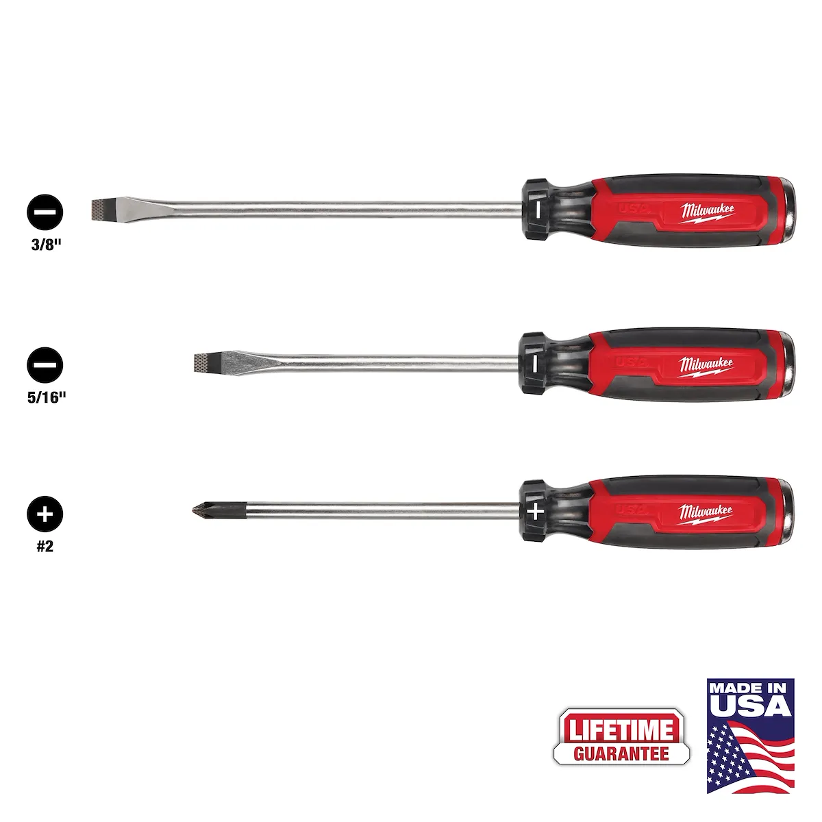 3/8" Slotted 8" Cushion Grip Demolition Screwdriver (USA)
