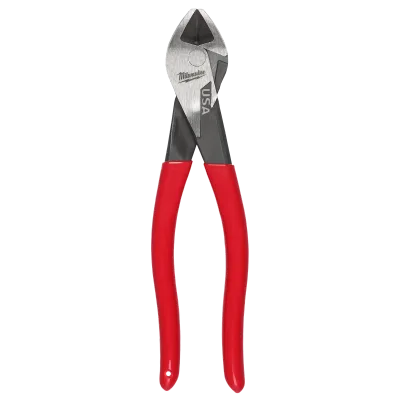 8" Angled Head Diagonal Dipped Grip Cutting Pliers (USA)