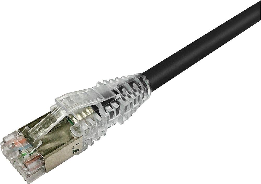 Netconnect Patch cable halogen-free - CAT.6A, STP, black, 1M