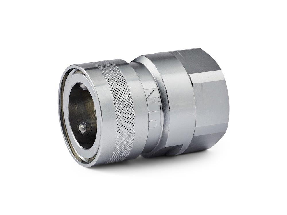 Nito 73530A3 Quick Coupling with stop valve socket brass, chrome-plated - 1", 25
