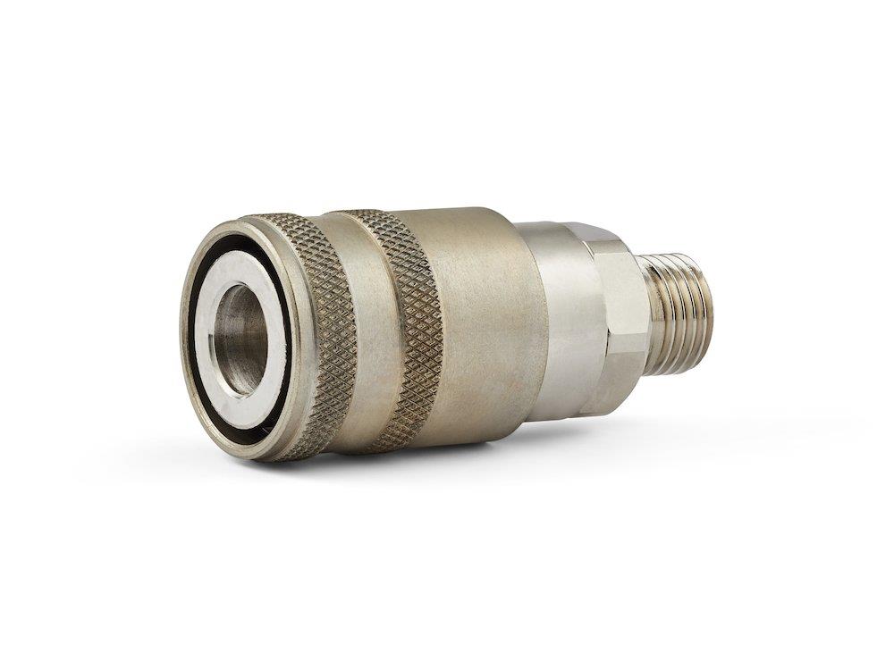 Nito KS heavy-duty Quick Coupling nipple brass nickel-plated - 1/4", 6