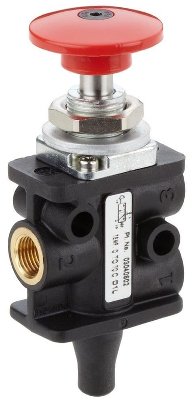 Norgren 3040602 Valve manually activated 3/2 - spring, Manual, 1/8"