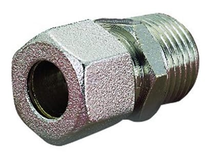 Norgren compression Straight Insertion nickel-plated brass BSPP nipple - 10mm, 1/4"