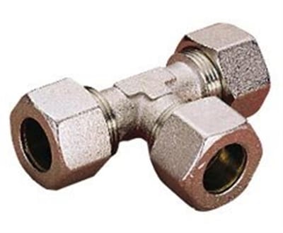Norgren compression Tee connector nickel-plated brass - 6mm