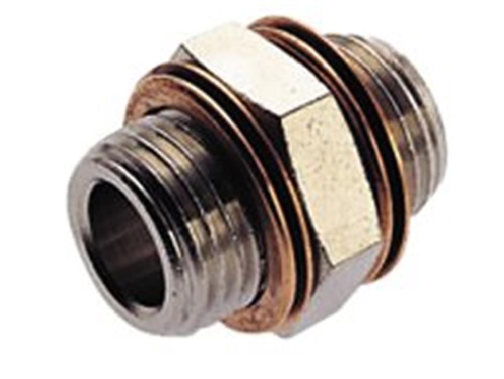 Norgren Nipple with packing brass, nickel-plated BSPP/BSPP - 1/2", 1/2"