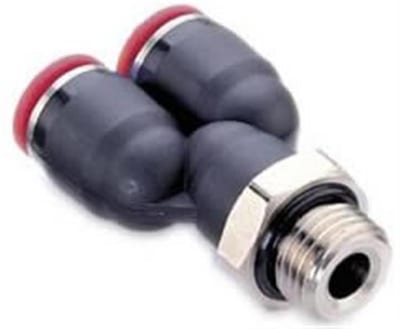 Norgren PUSH-IN Screw-in Y rotatable Composite BSPP nipple - 6mm, 1/8"