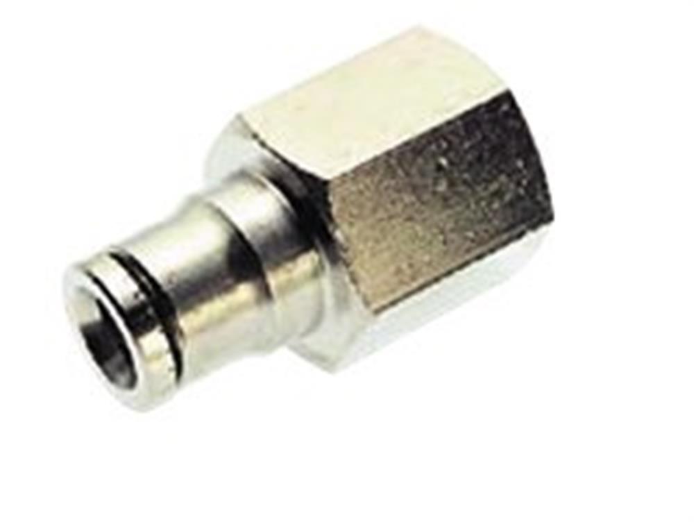 Norgren PUSH-IN Straight Fitting brass, nickel-plated BSPP socket - 4mm, 1/8"