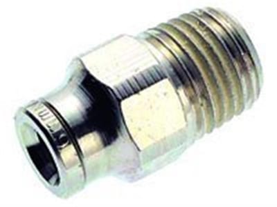 Norgren PUSH-IN Straight Insertion brass, nickel-plated BSPT nipple - 4mm, 1/8"