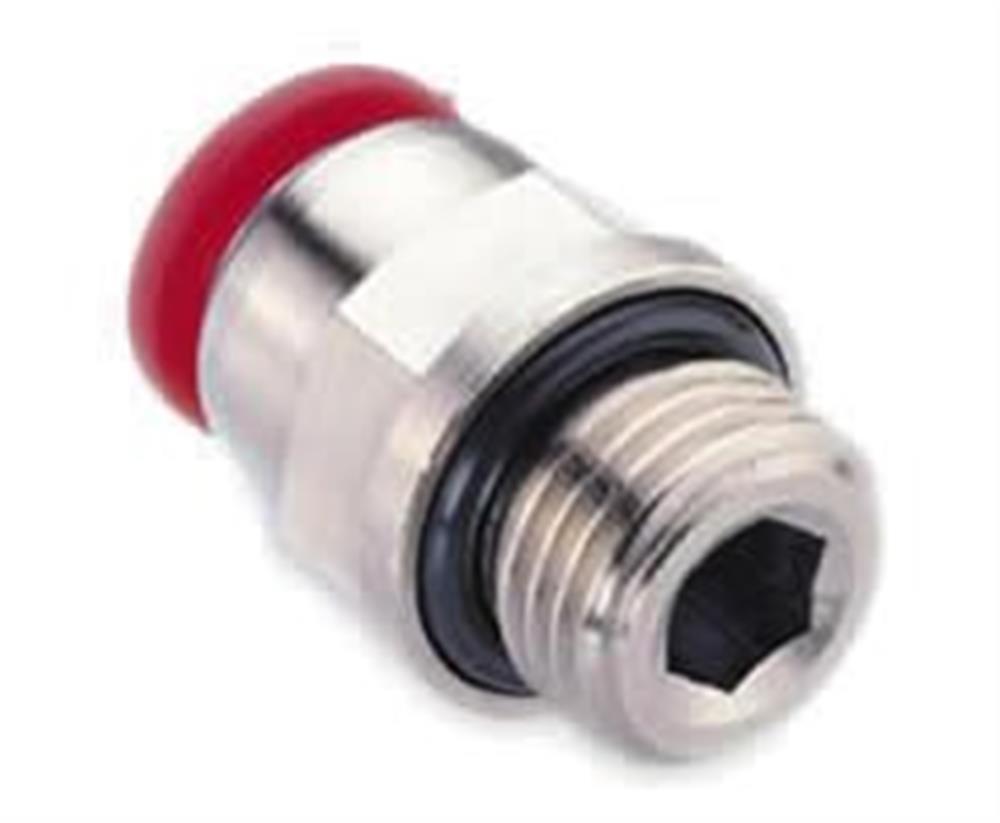 Norgren PUSH-IN Straight Insertion Nickel-plated brass BSPP nipple - 12mm, 3/8"
