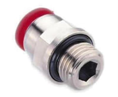 Norgren PUSH-IN Straight Insertion Nickel-plated brass BSPP nipple - 6mm, 3/8"