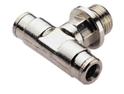 Norgren PUSH-IN T Insertion swivel brass, nickel-plated BSPP nipple - 4mm, 1/8"