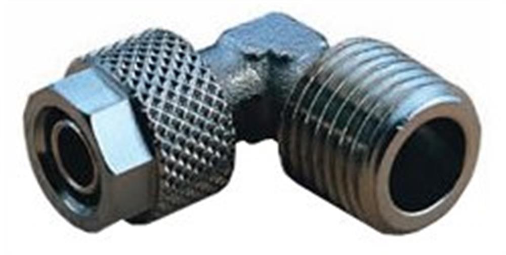Norgren PUSH-ON Angle Insertion swivel Nickel-plated brass BSPP nipple - 8mm, 1/4"
