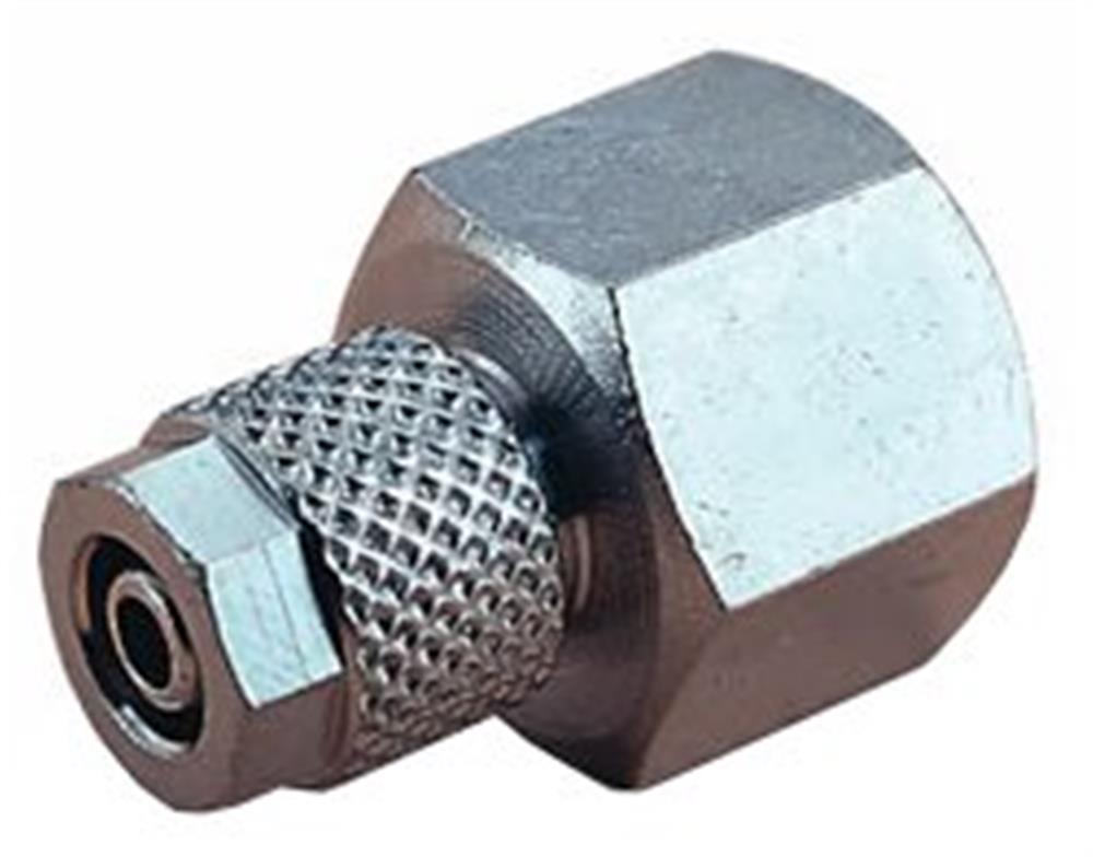 Norgren PUSH-ON Straight Insertion Nickel-plated brass BSPP coupling - 6mm, 1/4"